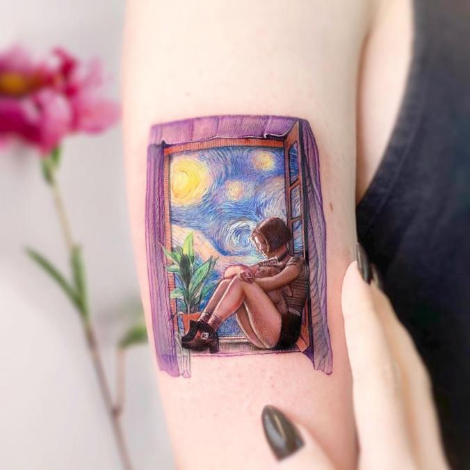 Edit Paints Tattoo on Instagram ：“Matilda on a starry starry night 