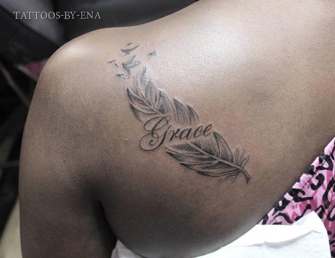 Ena Osifo on Instagram - feather birds tattoo