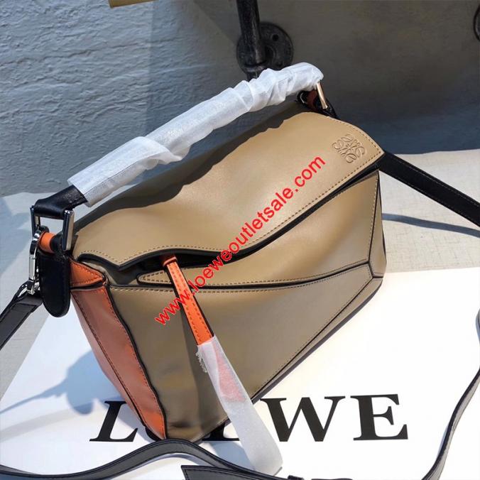 Loewe Puzzle Patchwork Bag Calfskin Khaki