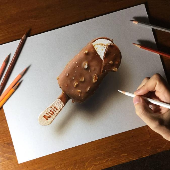 Marcello Barenghi on Instagram ：“Who wants ice cream??? This drawing took me 4 hours and 45 minutes.Chi vuole il gelato??? Per questo disegno ho impiegato 4 ore e 45…”