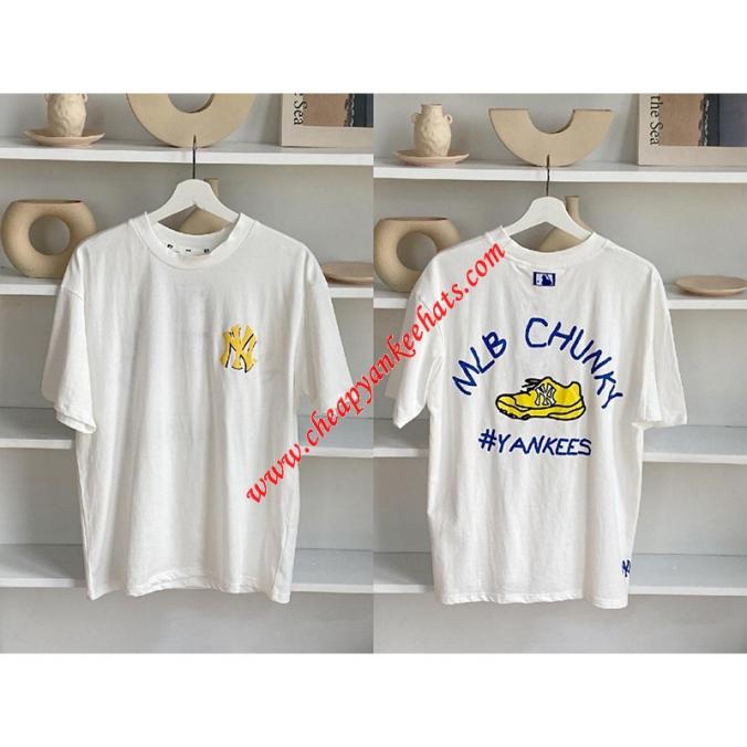 MLB NY Chunky Short Sleeve T-shirt New York Yankees White