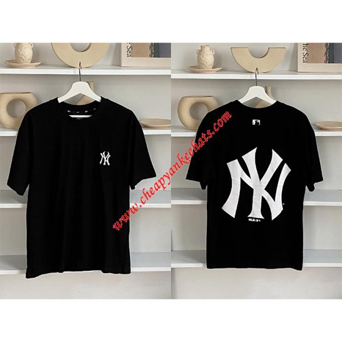 MLB NY Popcorn Big Logo Short Sleeve T-shirt New York Yankees Black