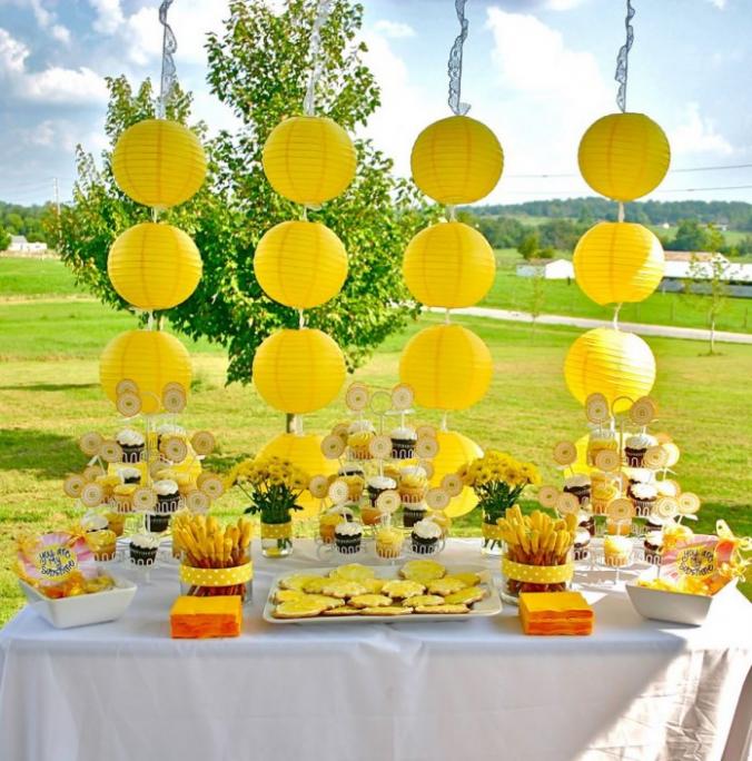 Yellow summer party lanterns