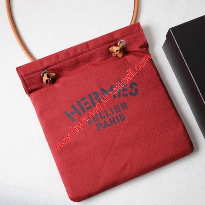 Hermes Aline Bag Canvas In Red