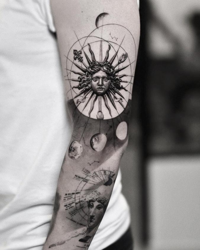 Avihoo Ben Gida Tattoo Artist on Instagram：“Composition is everything. ☀️ done at @gida_tattoo_tlv using @bishoprotary”