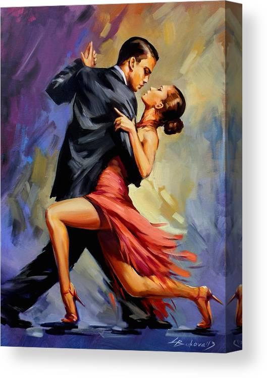 Tango Canvas Print featuring the painting Tango by Galya Bukova