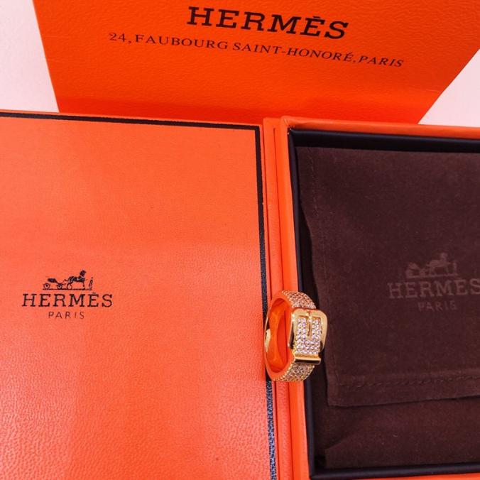Hermes Ring With Crystal Gold