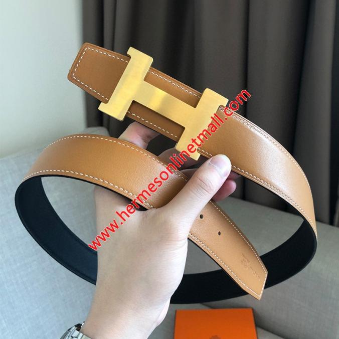 Hermes Constance Buckle 38MM Reversible Belt Smooth Leather In Black/Brown