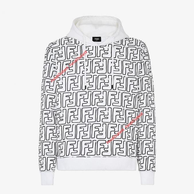 Fendi FF Contrasting Jersey Sweatshirt In Cotton White