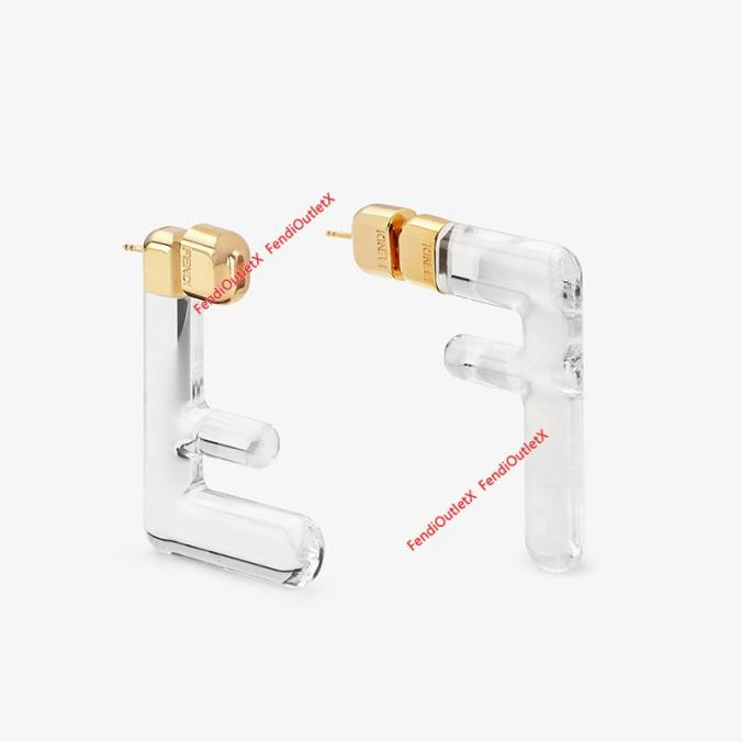 F is Fendi Small Earrings In Plexiglass Transparent