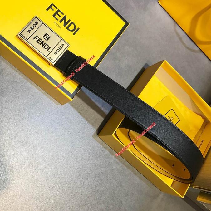 Fendi Roma Bucket Belt In Calf Leather Black