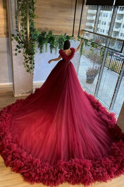Rotes Brautkleid A Linie | Hochzeitskleider Günstig Bestellen