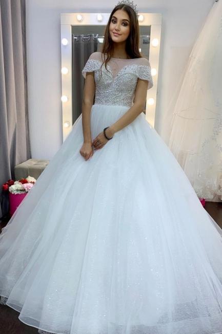 Luxus Brautkleid A Linie | Hochzeitskleider Tüll Günstig