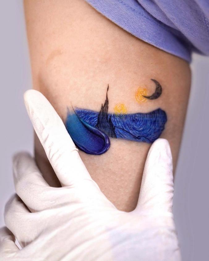 Piece on Instagram ：“painting tattoo"