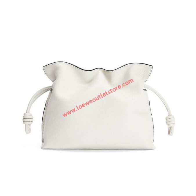 Loewe Mini Flamenco Clutch Nappa Calfskin In white