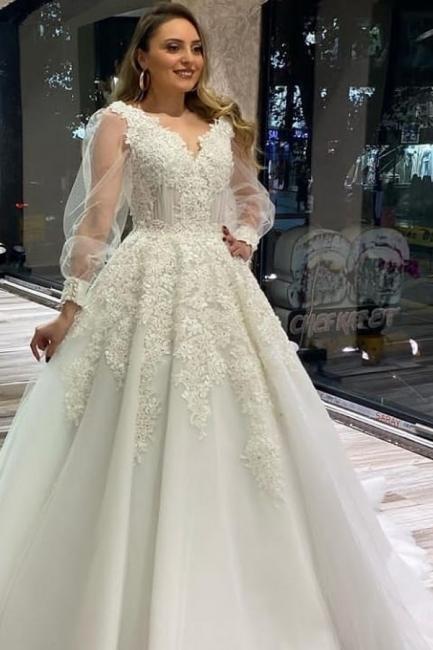 Brautkleider Mit Ärmel | Hochzeitskleider Spitze Große Größe