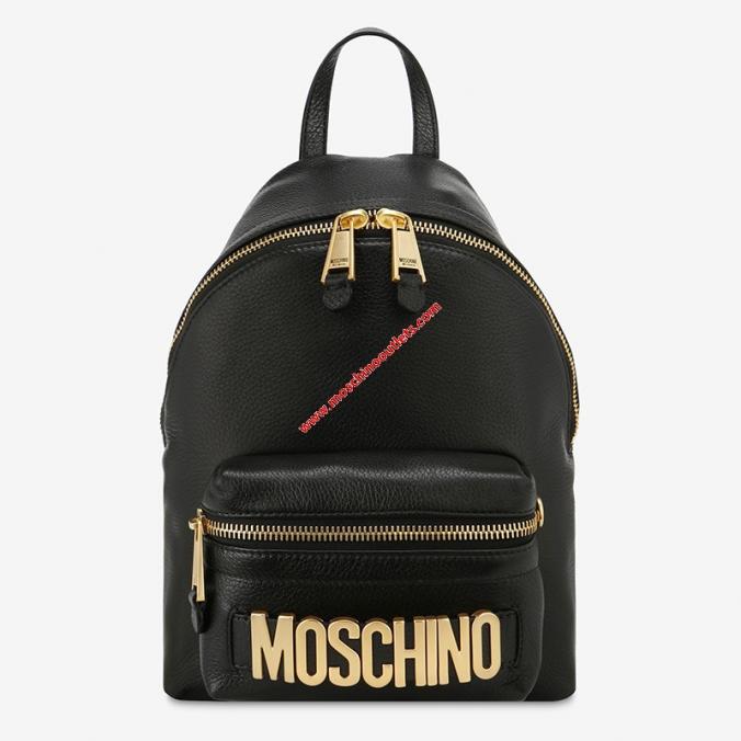 Moschino Lettering Logo Backpack Black