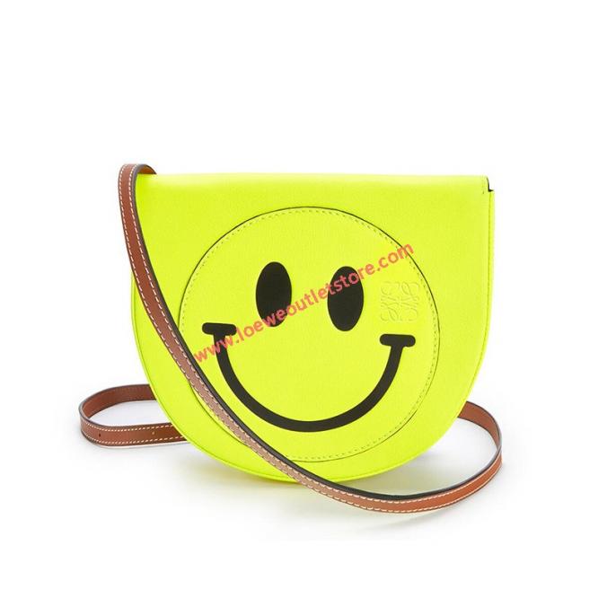 Loewe Heel Bag x Smiley Soft Calfskin In Lemon