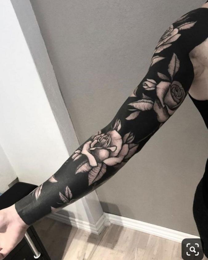Vibrant rose on a blackout sleeve #tattoo #tattoos - YouTube