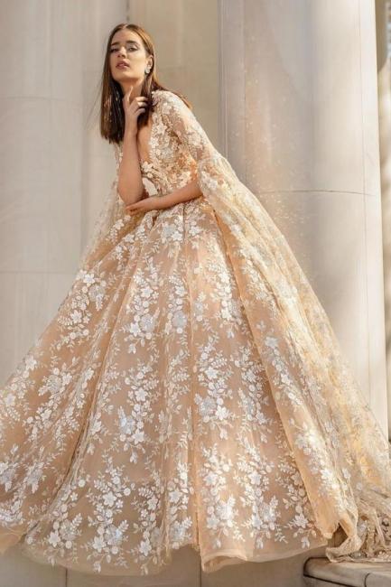 Schone Brautkleider Prinzessin | Spitze Hochzeitskleider mit Ärmel