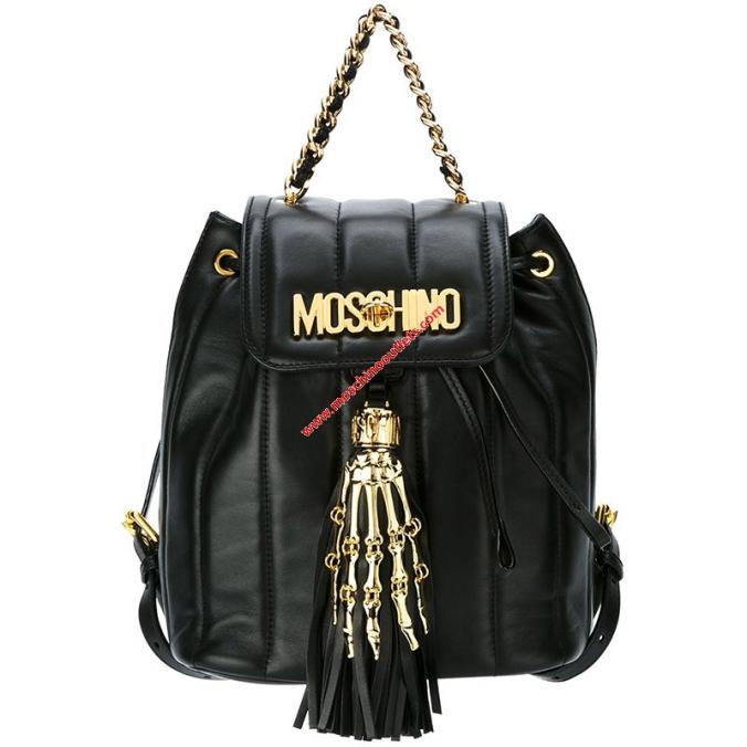 Moschino Skeleton Hand Small Backpack Black