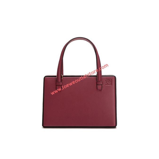 Loewe Postal Bag Natural Calfskin In Burgundy