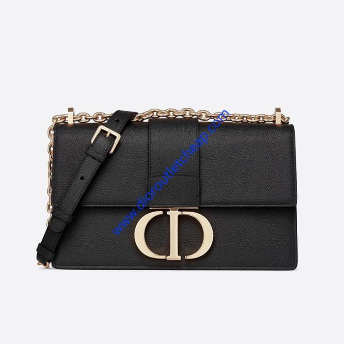 Dior  Montaigne Chain Bag Grained Calfskin Black