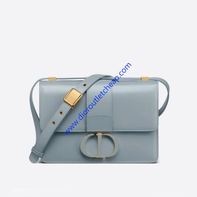 Dior  Montaigne Bag Enameled Calfskin Sky Blue
