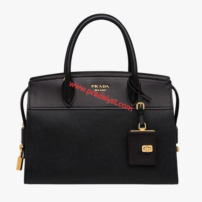 Prada 1BA046 Saffiano Leather Esplanade Bag In Black