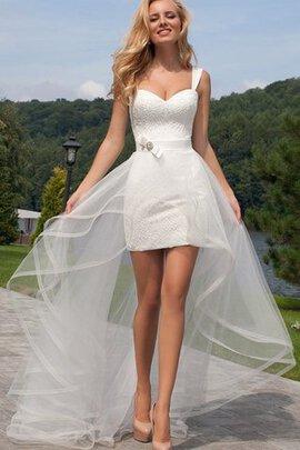 Abito da Sposa Cuore Formale E Informale in Pizzo Allacciato in Tulle