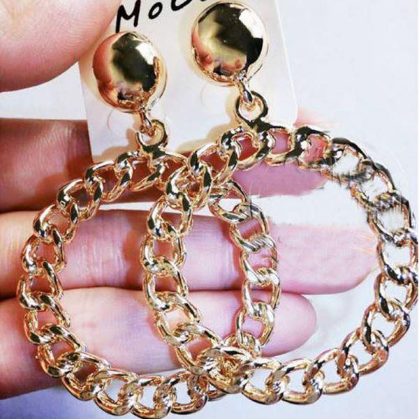 Moschino Chain Circle Earrings Gold
