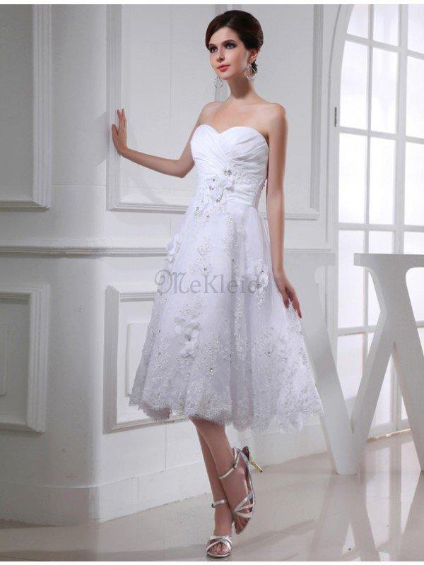 A Linie Organza Prinzessin Perlenbesetztes Brautkleid mit Applikation