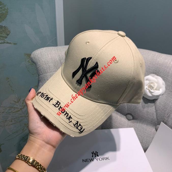 MLB NY Gothic Address Adjustable Cap New York Yankees Hat Khaki