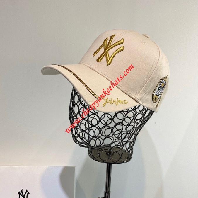 MLB NY Bark Shield Adjustable Cap New York Yankees Hat Beige