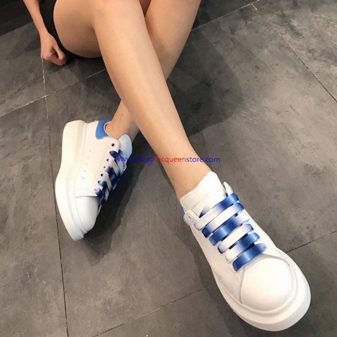Alexander Mcqueen Oversized Sneakers with Gradient Laces Blue