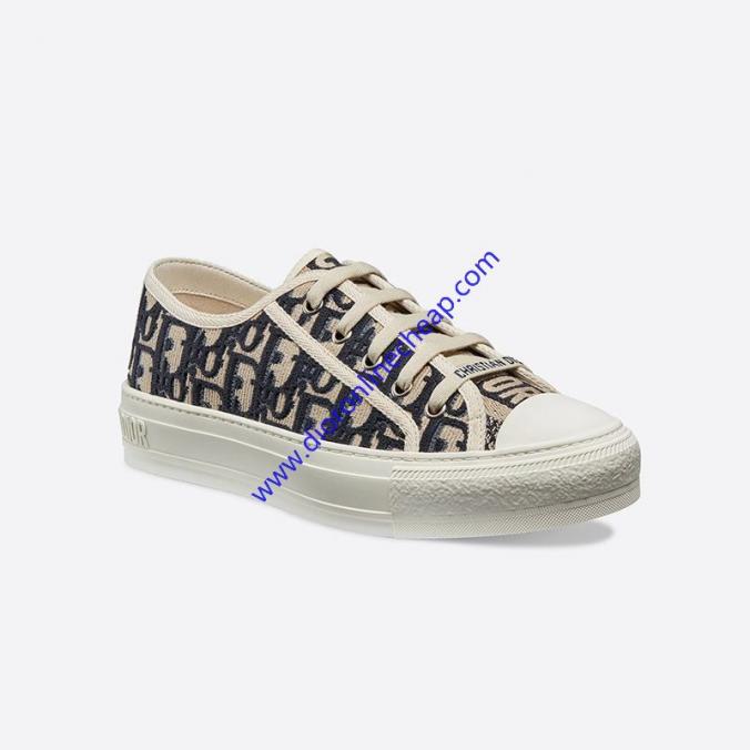 Walk'n'Dior Sneakers Women Oblique Embroidery Canvas Blue
