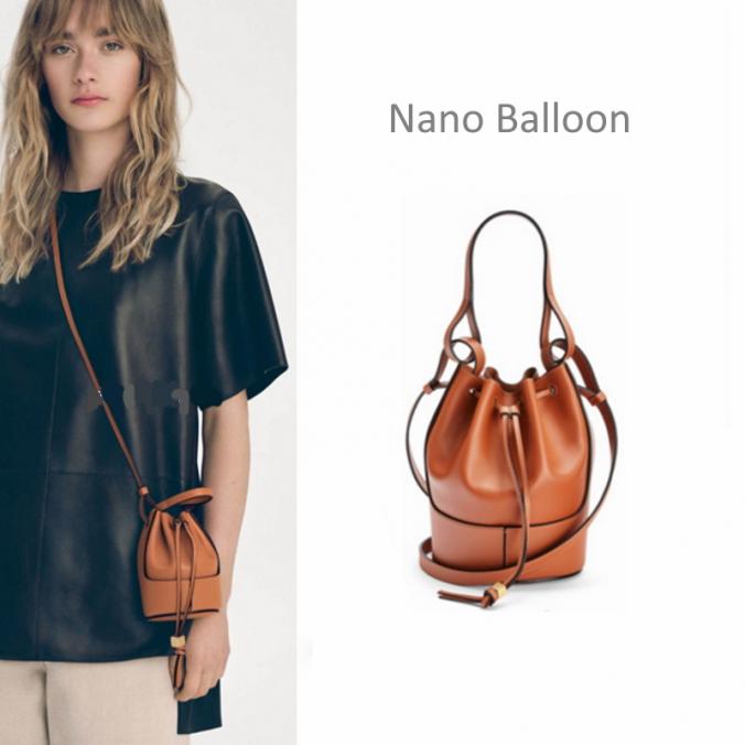 LOEWE Nano Balloon bag in nappa and calfskin (Tan)