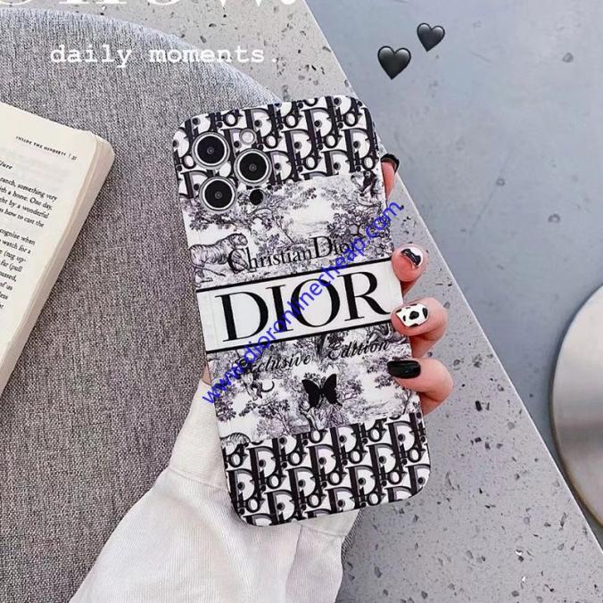 Christian Dior Toile De Jouy Oblique iPhone Case Black
