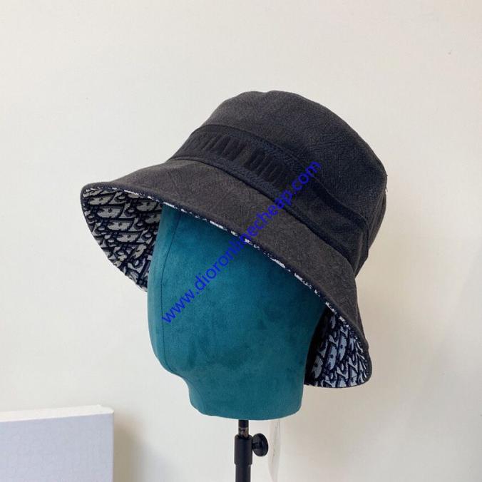 Dior Denim Small Brim Bucket Hat Cotton Black