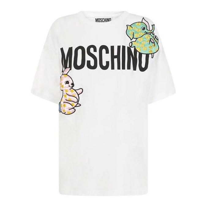 Moschino animalspatch tshirt white