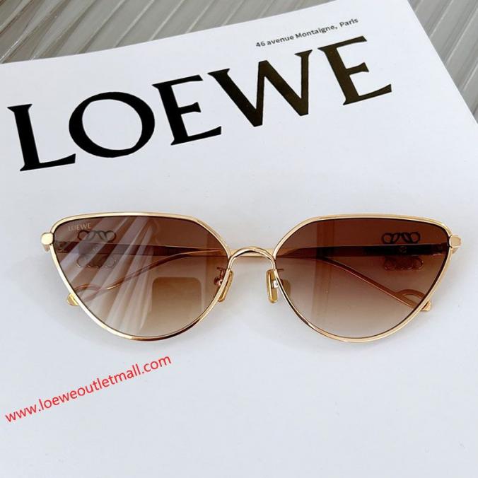 Loewe LW Metal Anagram Sunglasses In Coffee