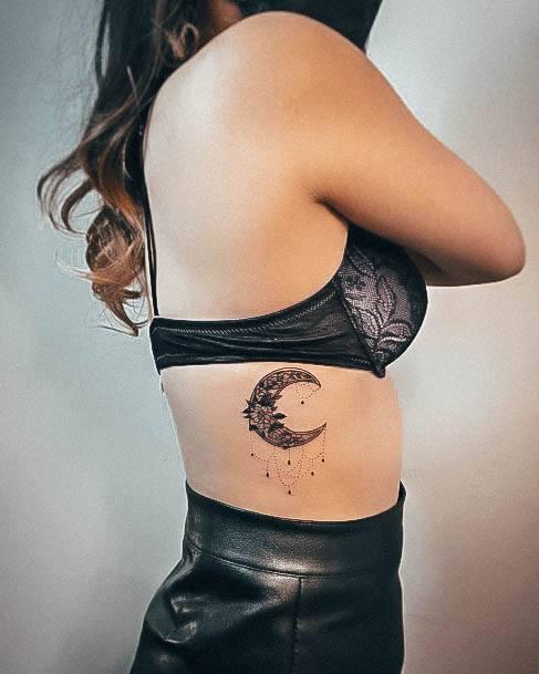 Breathtaking Cresent Moon Tattoo On Girl