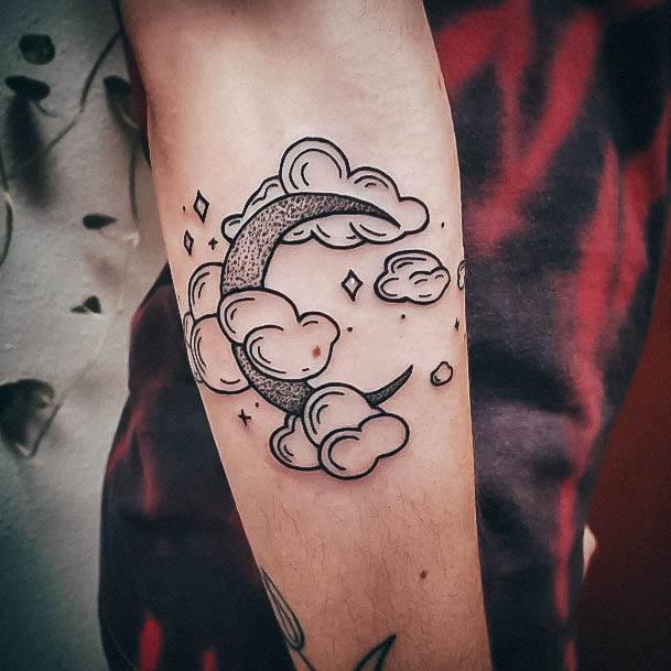 Beautiful Cresent Moon Tattoo Design Ideas For Women