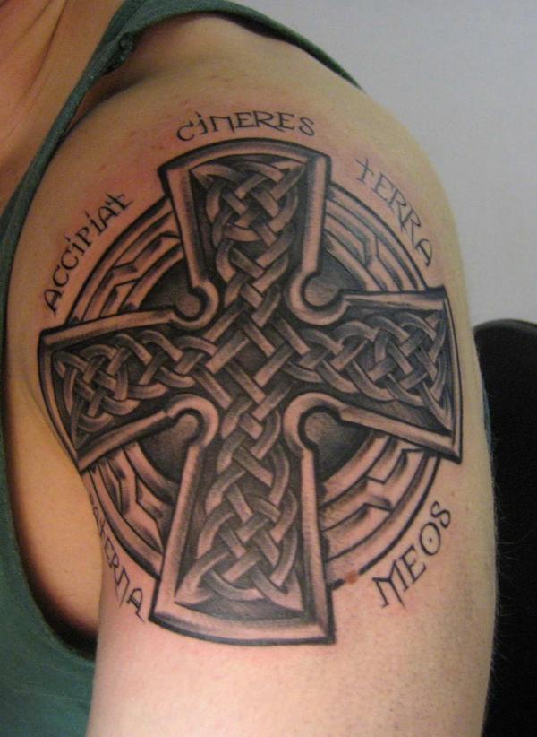 shoulder cross tattoo 