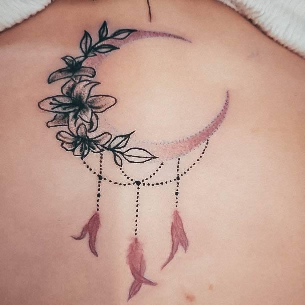 Females Cresent Moon Tattoos
