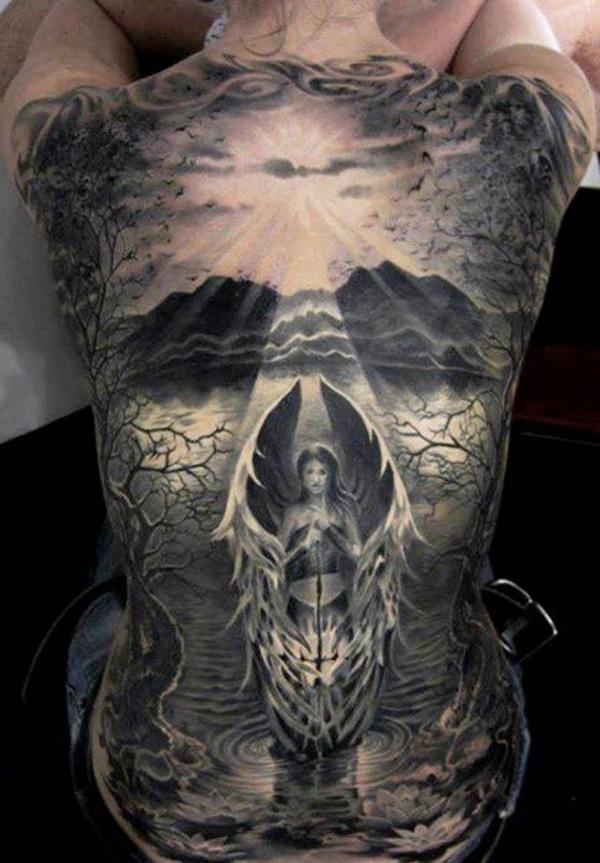 fantasy back tattoo