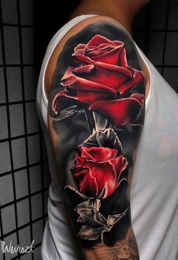 3D rose tattoo