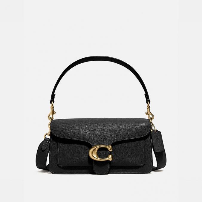 Coach Tabby Shoulder Bag  in Pebble Leather Black