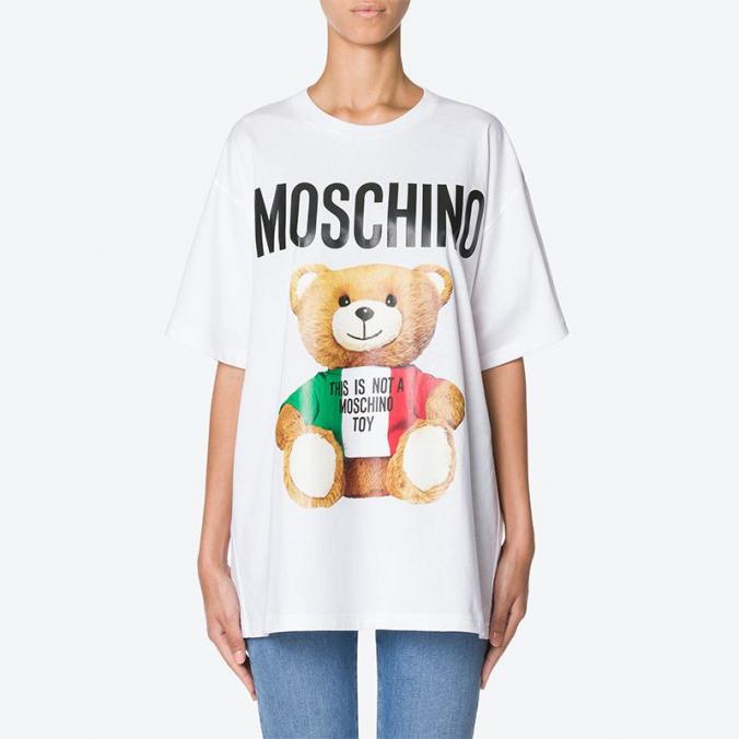 Moschino Italian Teddy Bear T Shirt White