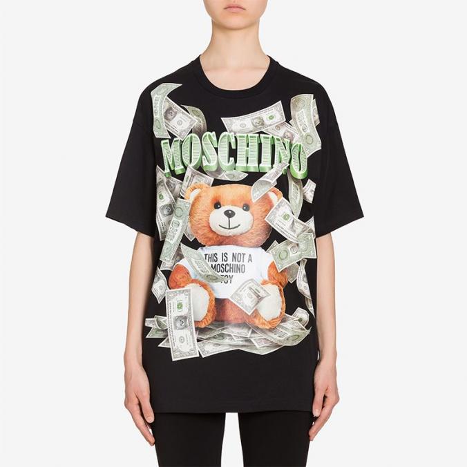 Moschino Dollar Teddy Bear T Shirt Black